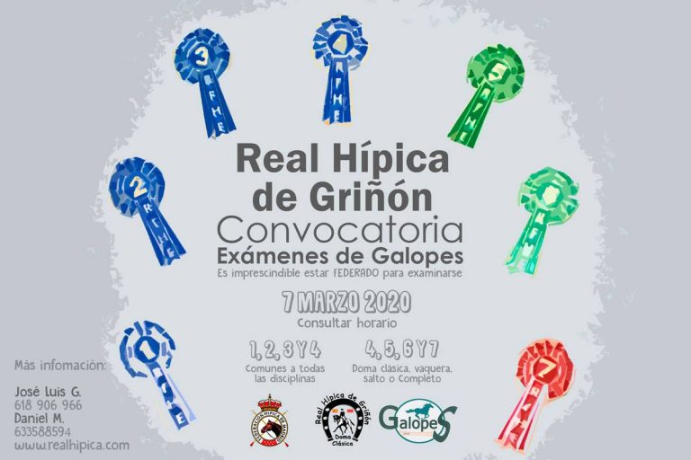 Exámenes de galopes el 7 de marzo de 2020